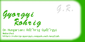 gyorgyi rohrig business card
